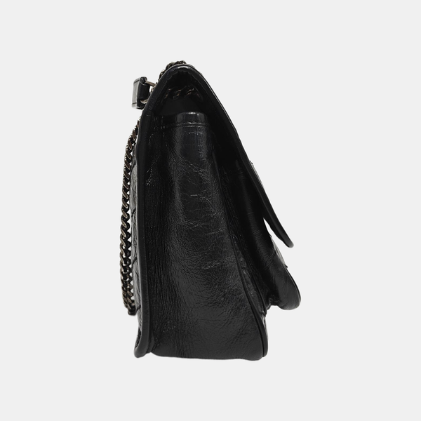 NIKI Small Chevron Calfskin Black