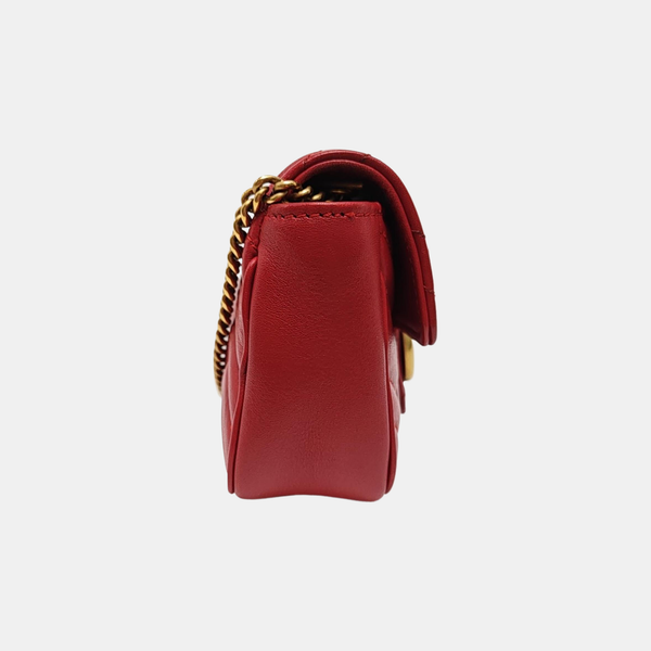 GG Marmont Mini Quilted Calfskin Red