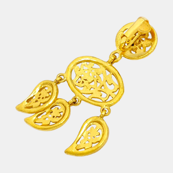 Metal Gold Clip On Earrings