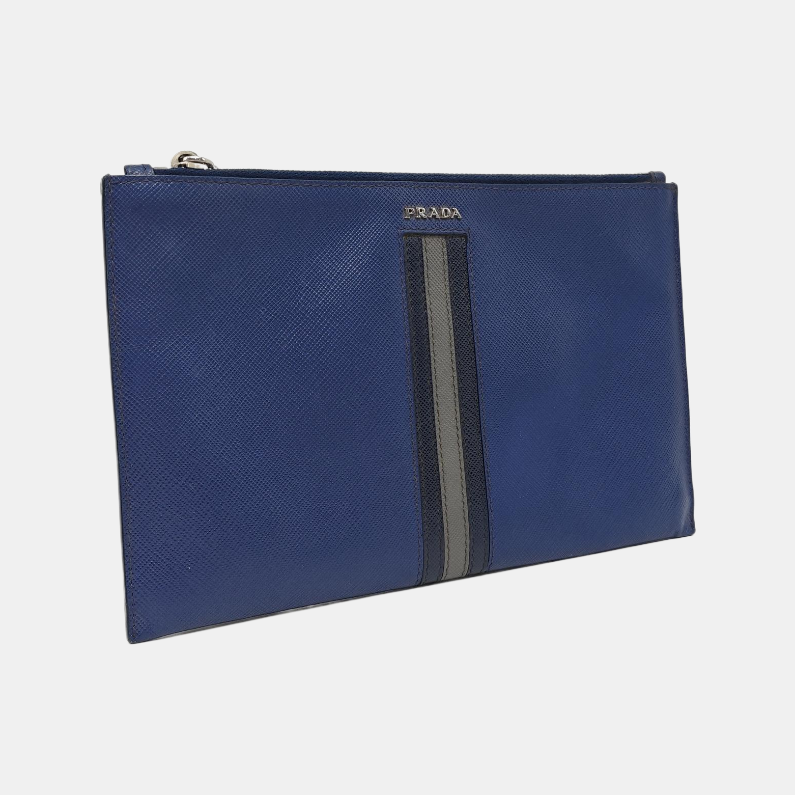Saffiano Calfskin Clutch Blue