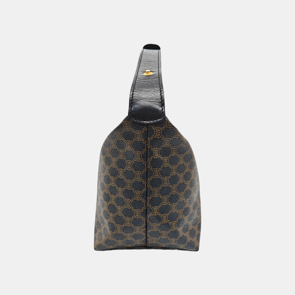 Coated Canvas Top Handle Bag Black