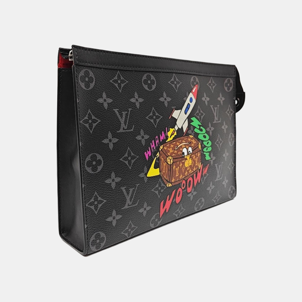 Pochette Voyag MM Monogram Coated Canvas Black