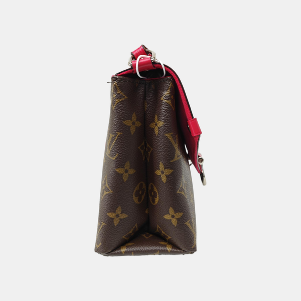 SAINT MICHEL Monogram Coated Canvas Red