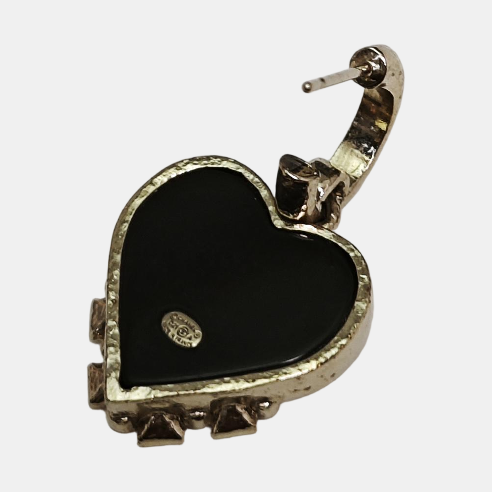 Metal Black Stud Earrings