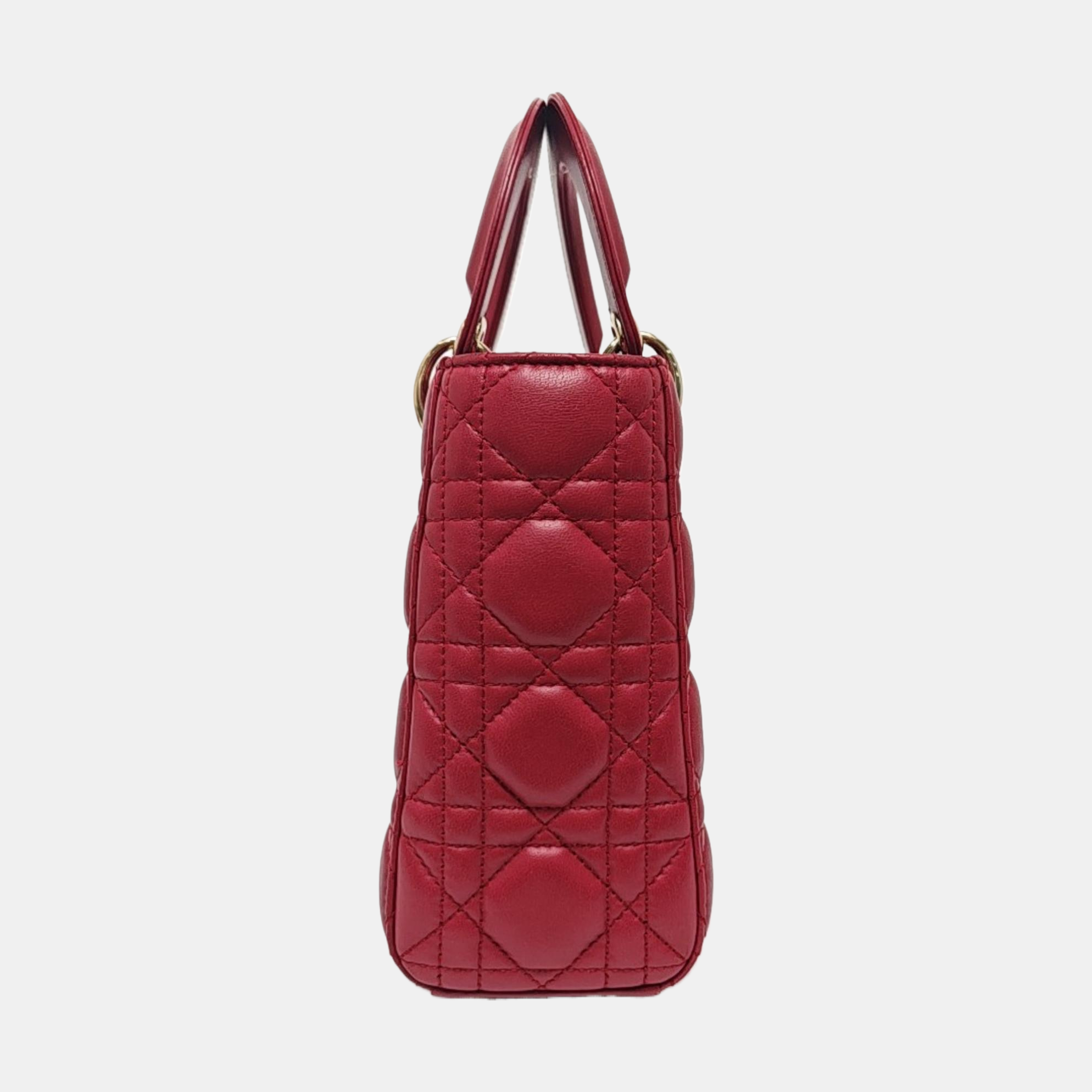Lady Dior Small Cannage Lambskin Red