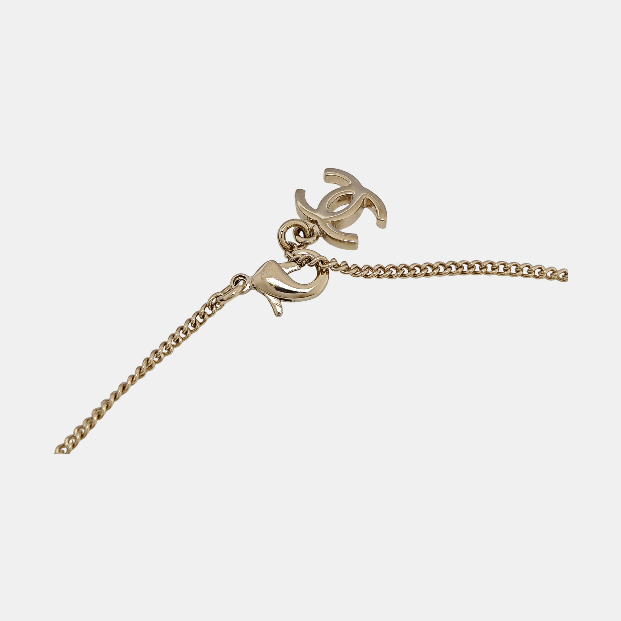 CC Logo Metal Gold Necklace