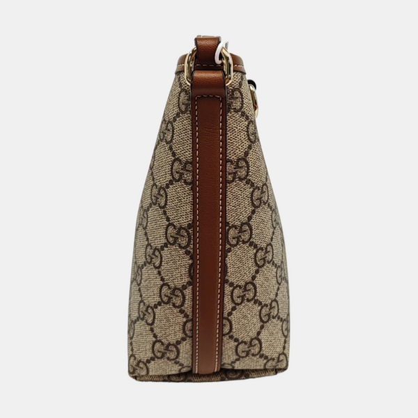 GG Emblem Monogram Coated Canvas Beige