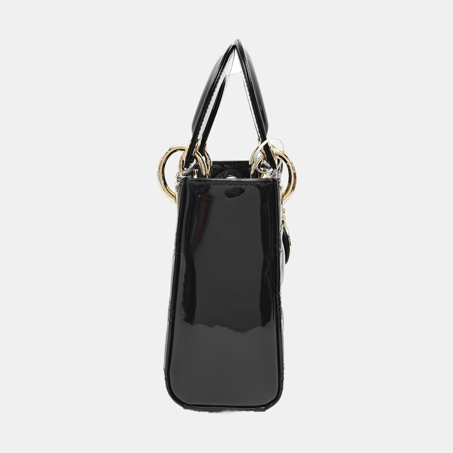 Lady Dior Mini Cannage Patent Leather Black