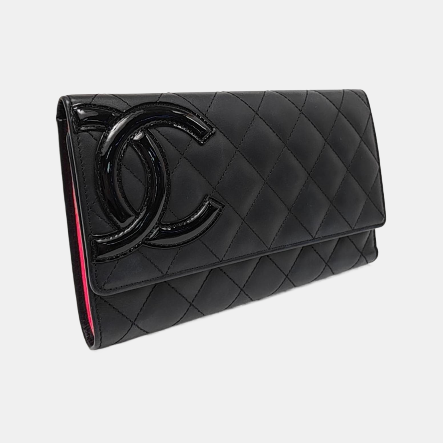 CAMBON Medium Quilted Calfskin Black Wallet