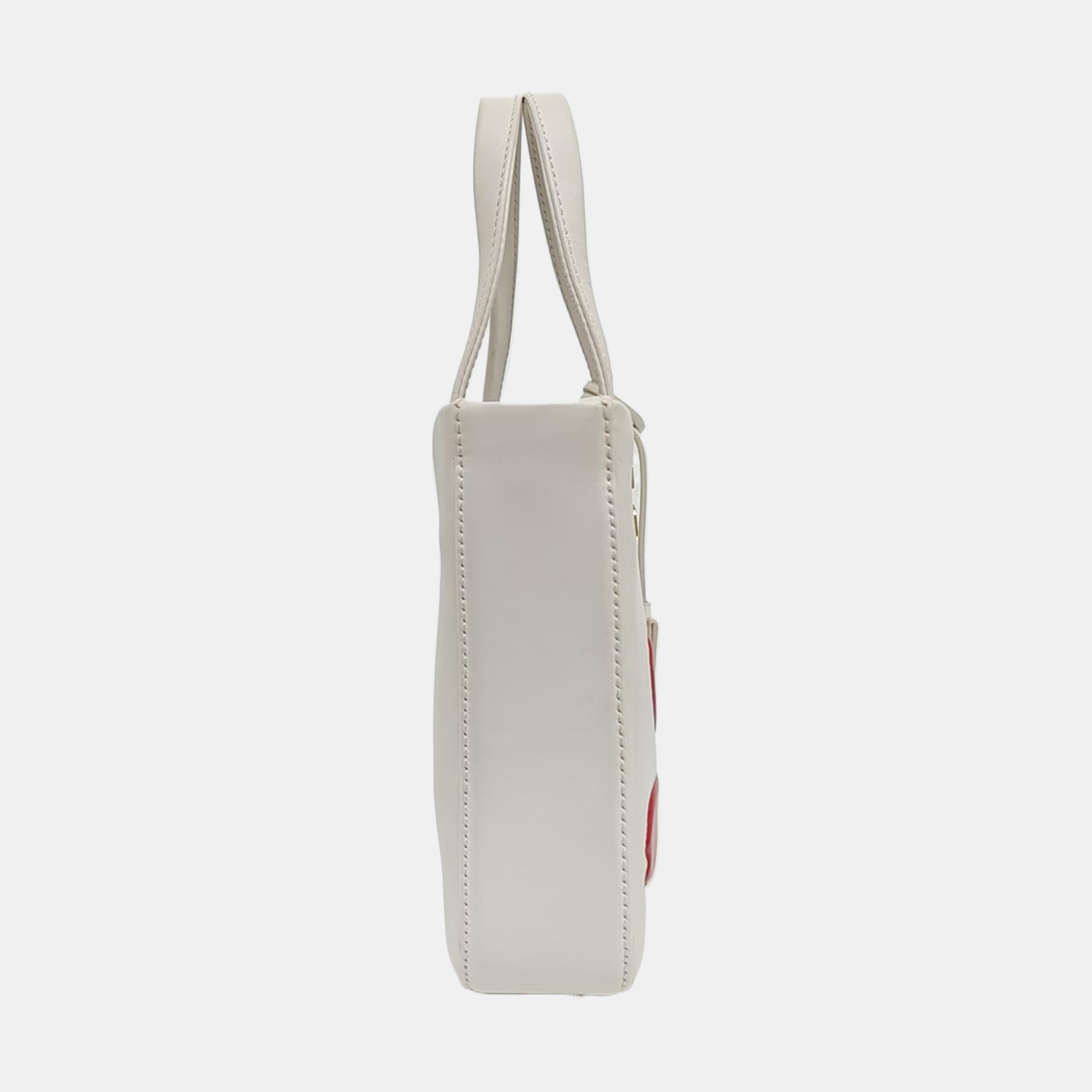 Quilted Calfskin Tote Bag White