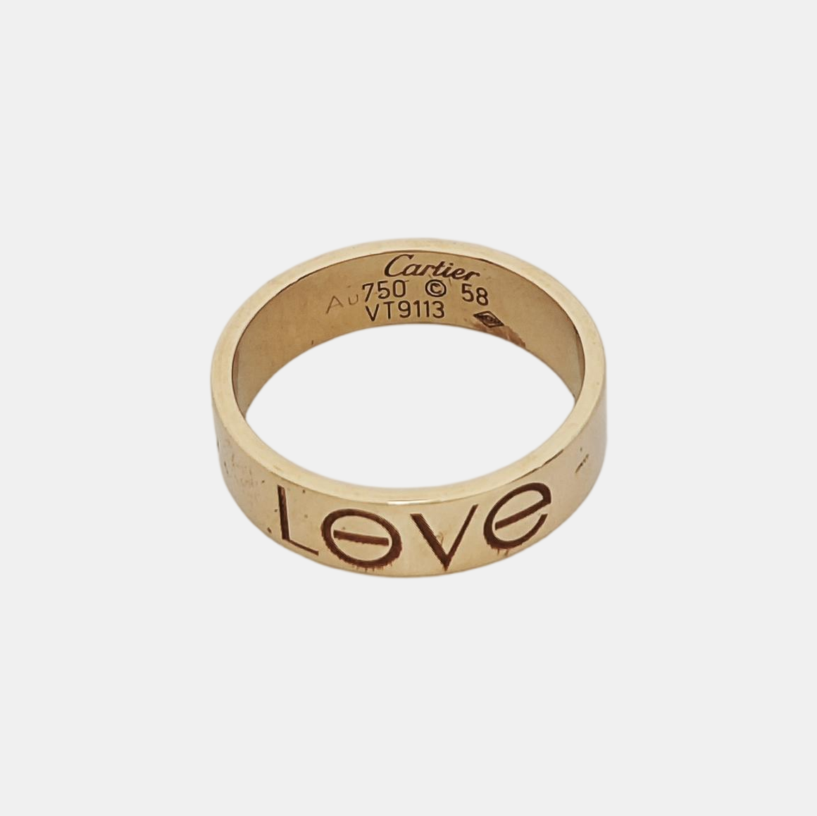 LOVE 18k Rose Gold Ring EU 58