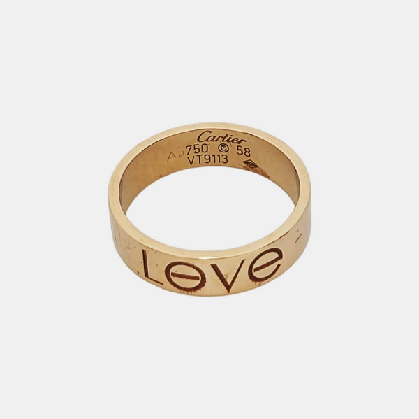 LOVE 18k Rose Gold Ring EU 58