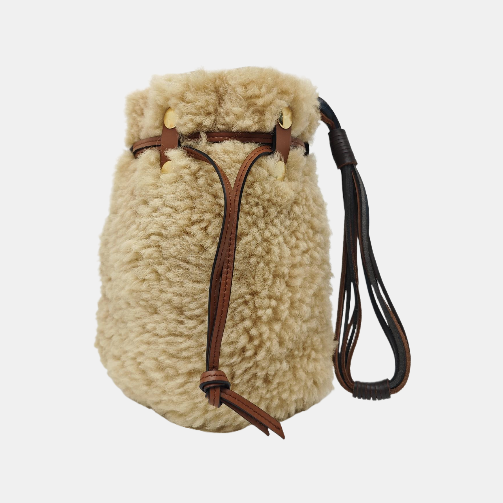 Fabric Bucket Bag Brown