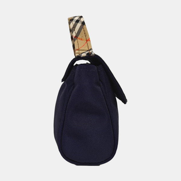 Fabric Top Handle Bag Blue