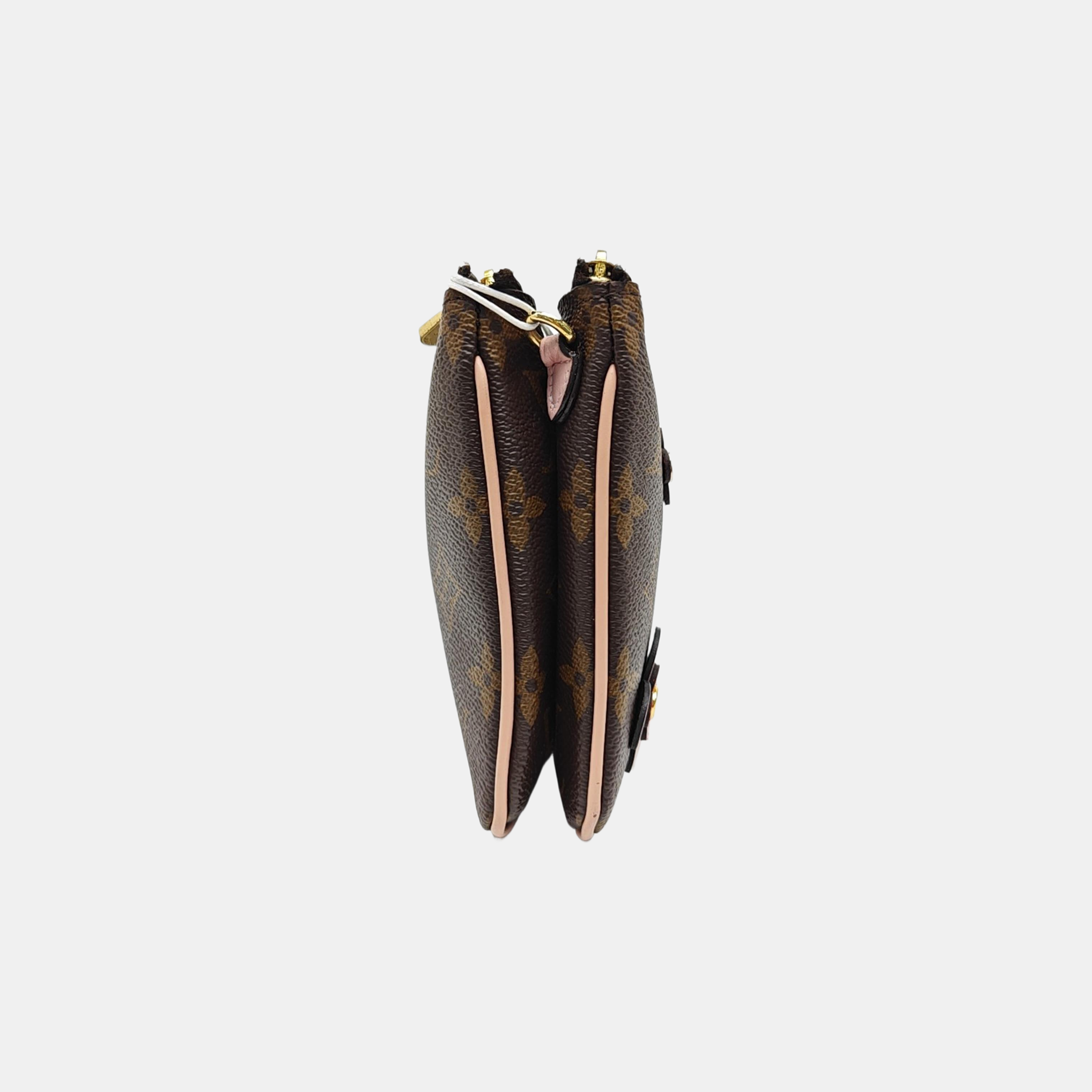 DOUBLE ZIP Monogram Coated Canvas Brown