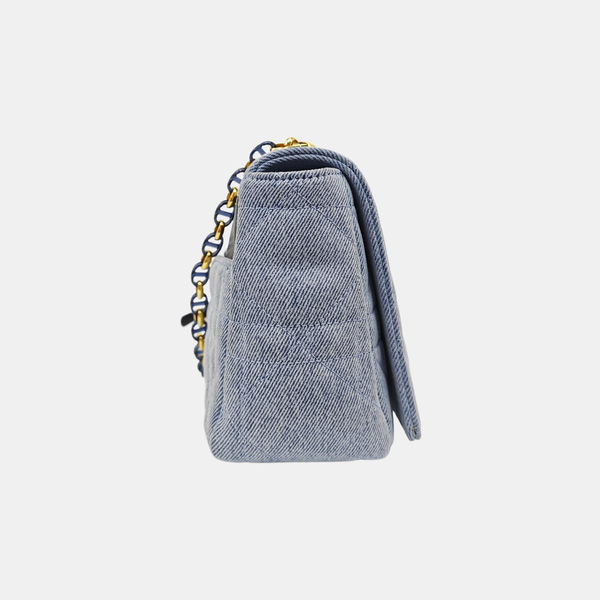 Dior Caro Medium Quilted Denim Blue