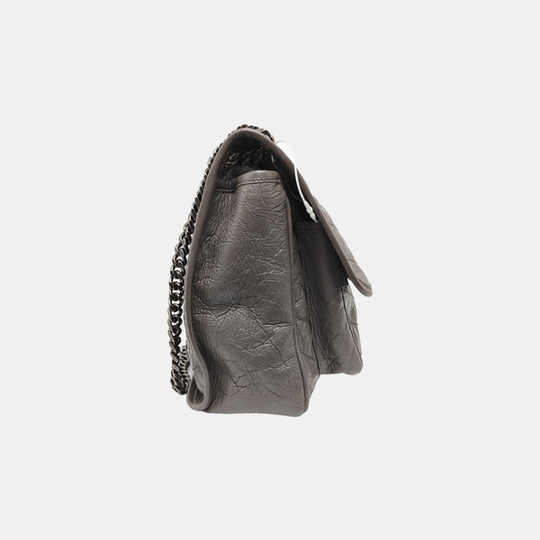 NIKI Medium Chevron Calfskin Gray