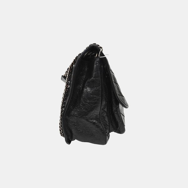 NIKI Medium Chevron Calfskin Black