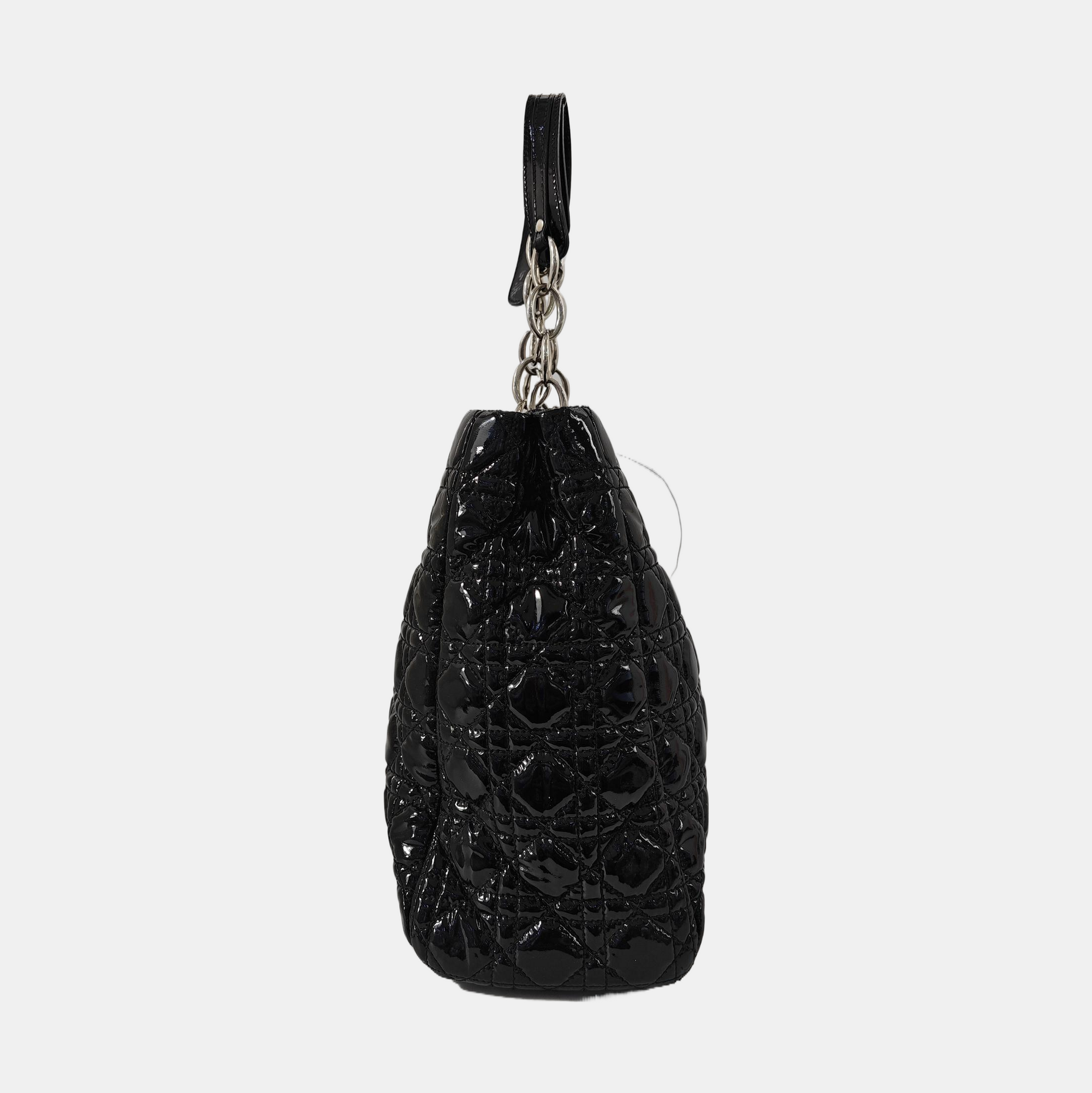 Dior Soft Cannage Patent Leather Black