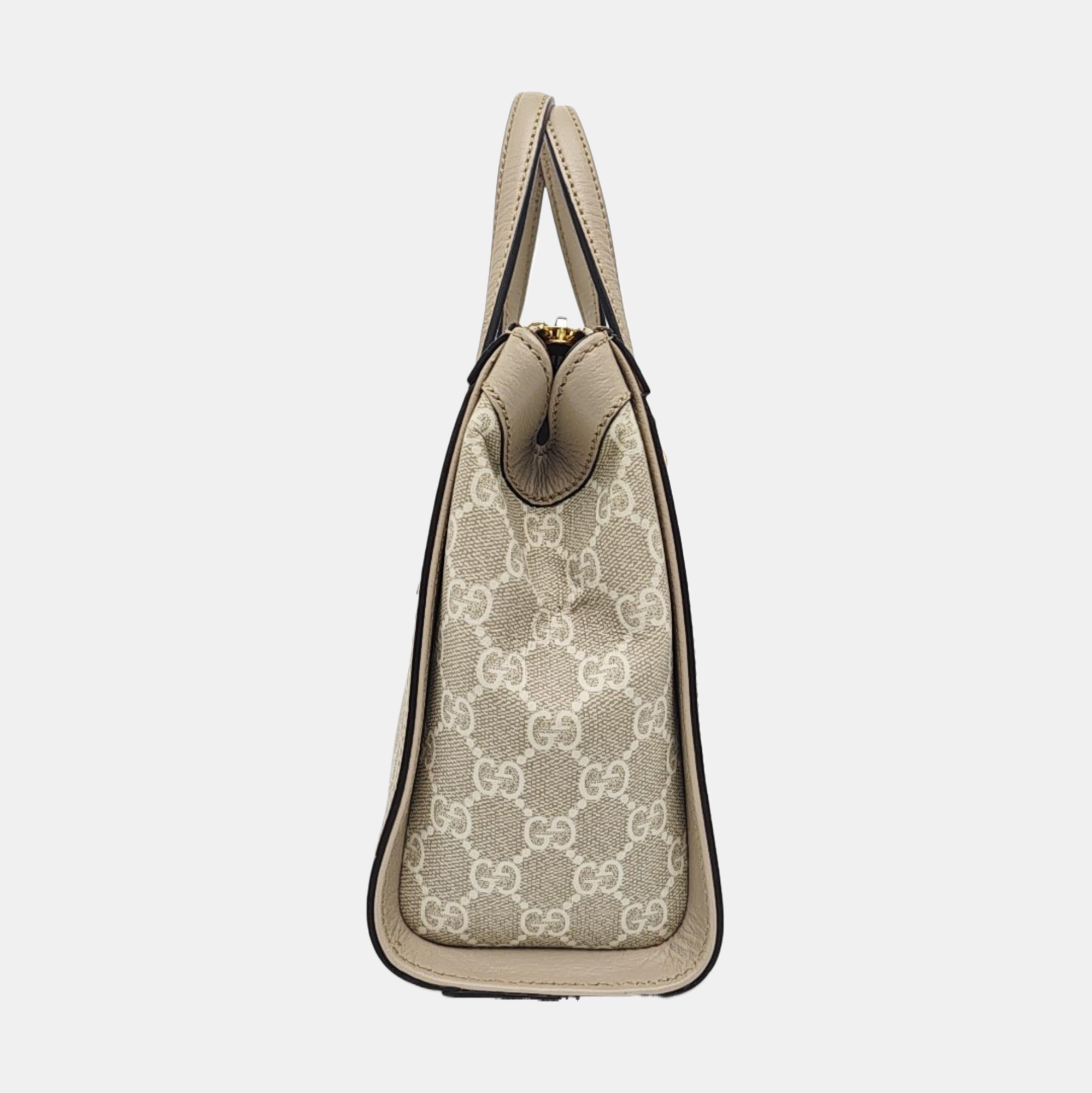 Ophidia Small Monogram Coated Canvas Beige