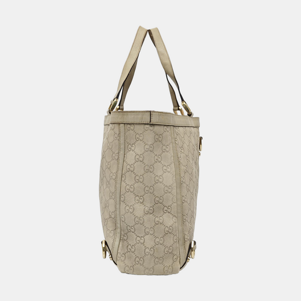 Monogram Calfskin Tote Bag Beige