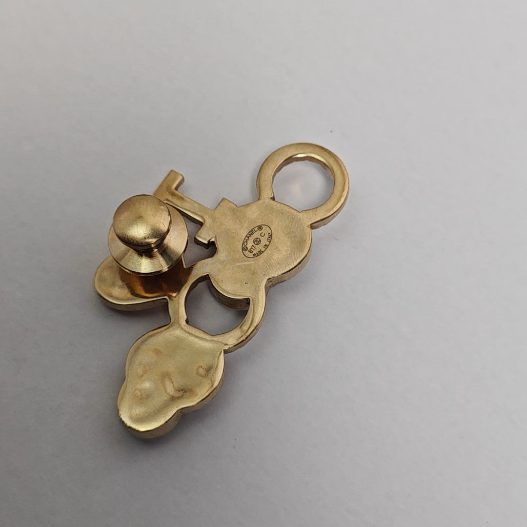CC Logo Metal Multicolor Brooch