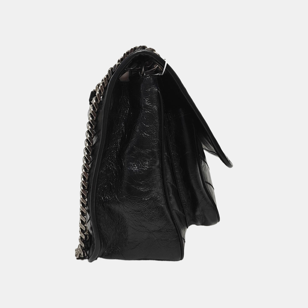 NIKI Medium Chevron Calfskin Black