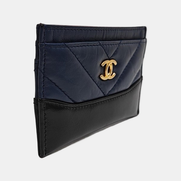 GABRIELLE Chevron Calfskin Blue Wallet