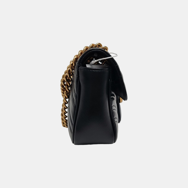GG Marmont Small Quilted Calfskin Black