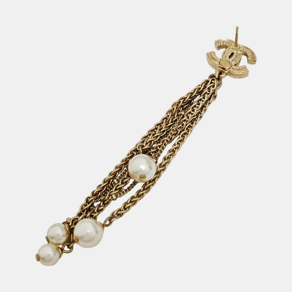 CC Logo Metal Gold Earrings