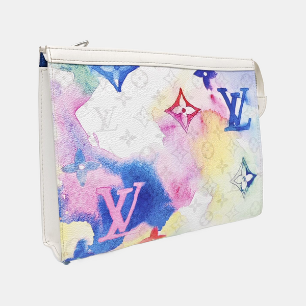 Pochette Voyag MM Monogram Coated Canvas White