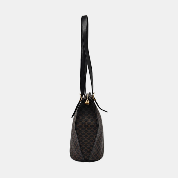 Coated Canvas Shoulder Bag Brown