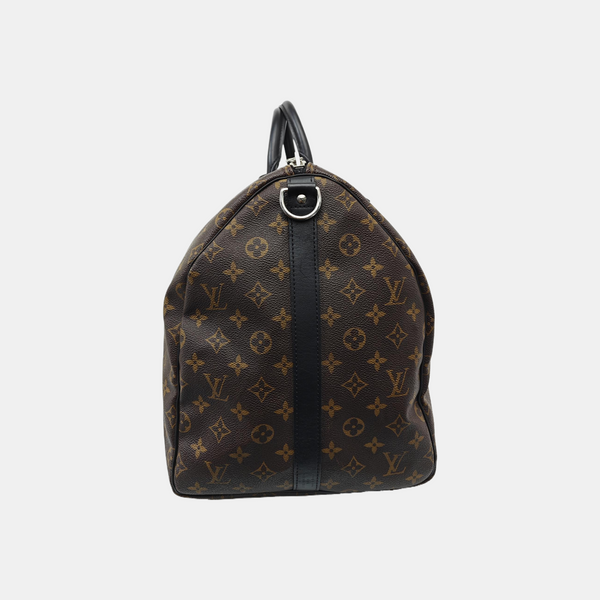 KEEPALL 55 Monogram Coated Canvas Brown