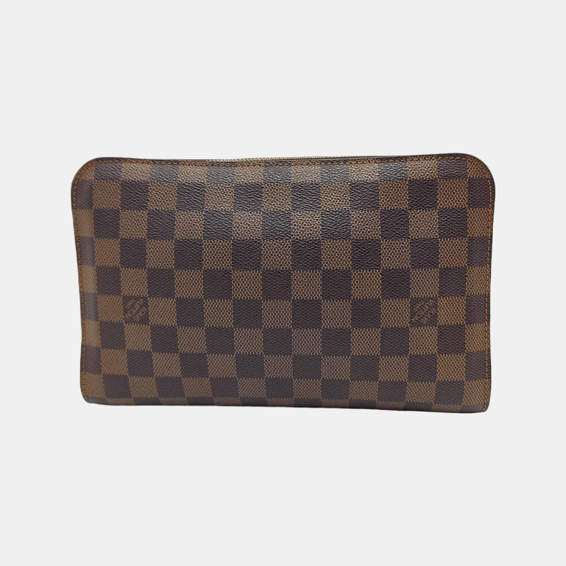 SAINT LOUIS Damier Ebene Coated Canvas Brown
