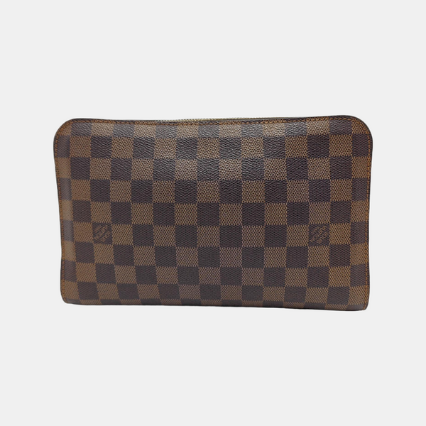 SAINT LOUIS Damier Ebene Coated Canvas Brown