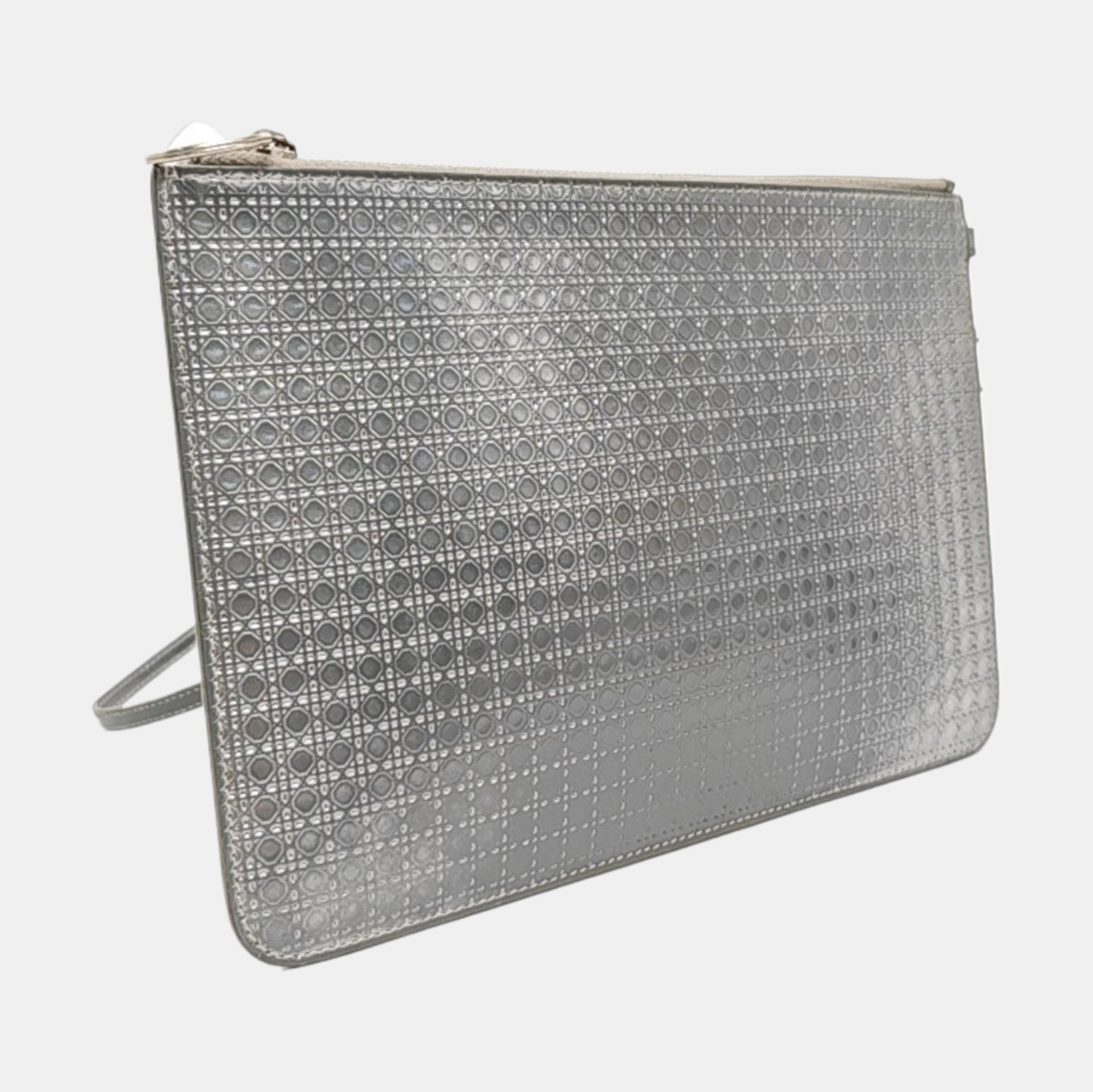 Patent Leather Clutch Silver