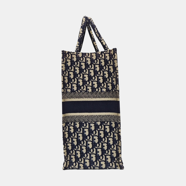 Book Tote Large Oblique Canvas Blue