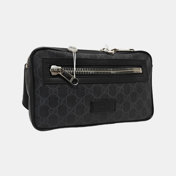 GG Supreme Monogram Coated Canvas Gray