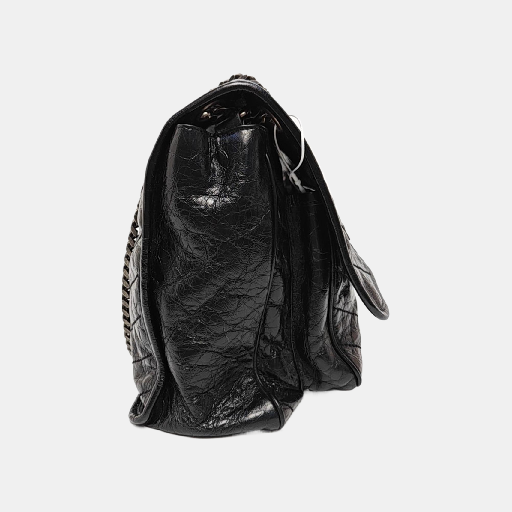 NIKI Large Chevron Calfskin Black