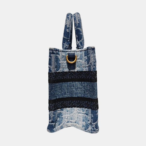 Book Tote Mini Oblique Denim Blue
