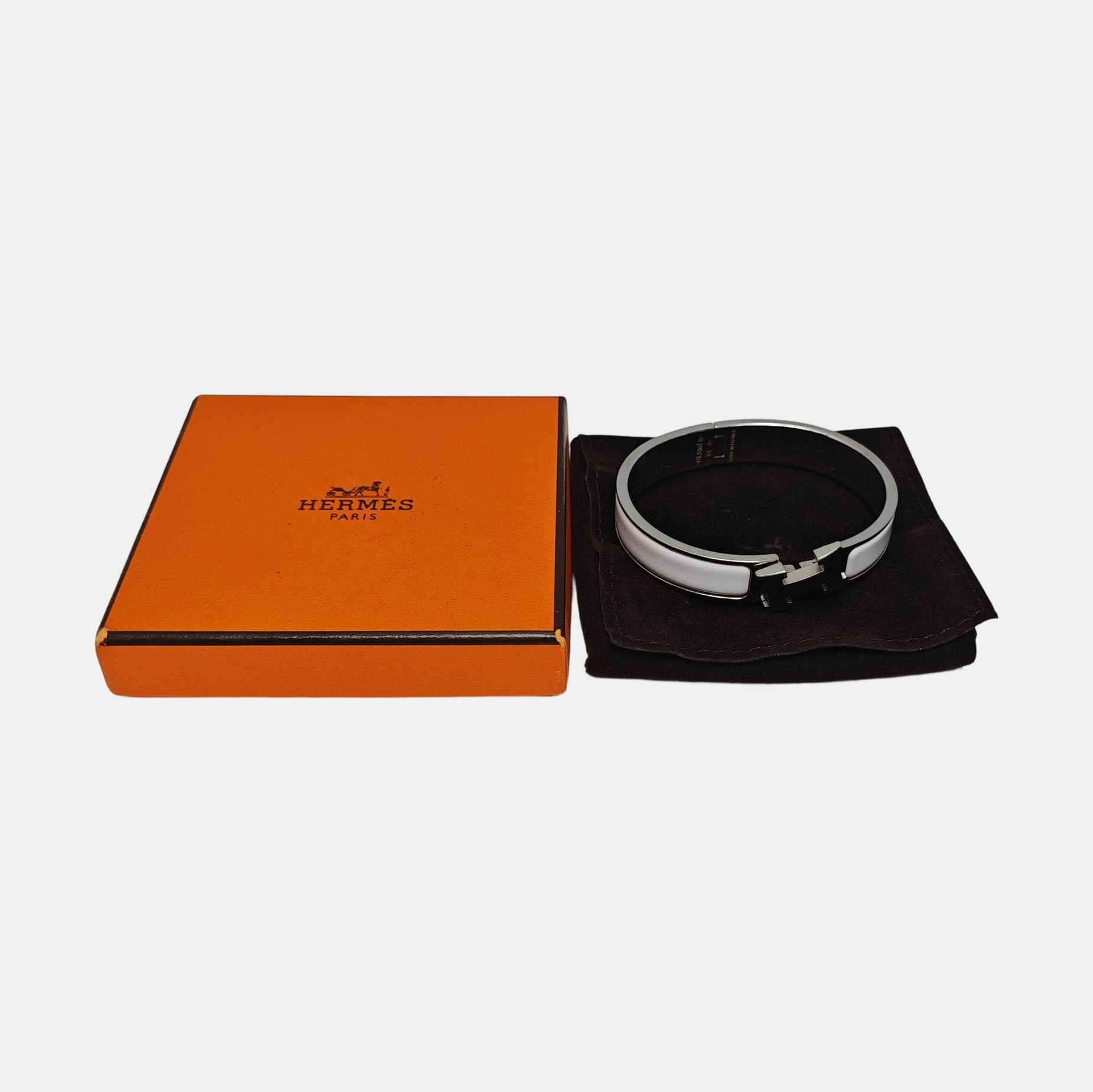 Clic H Metal Silver Bangle