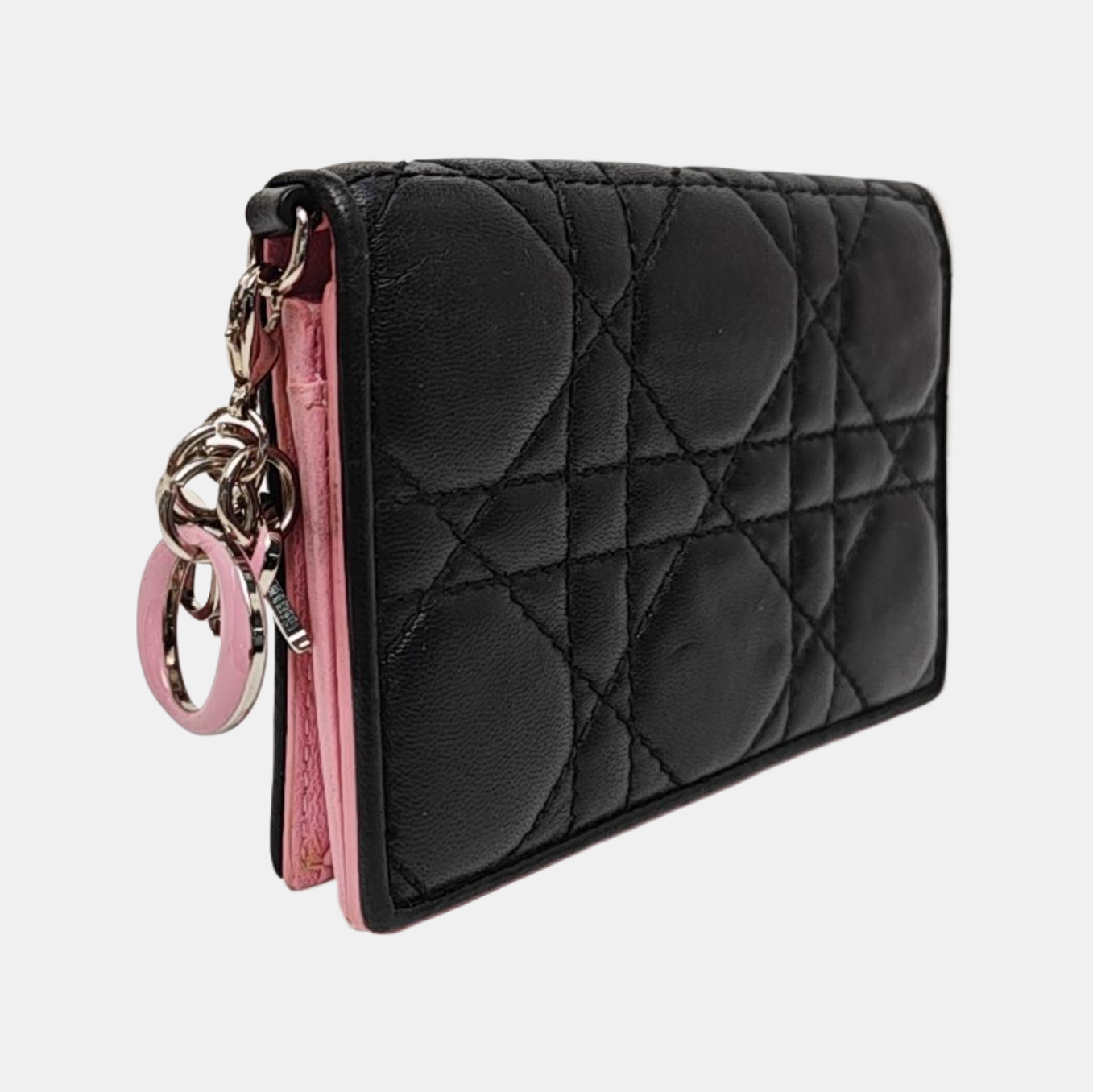 Authenticated pre-owned  Lady Dior Quilted Lambskin Black Wallet - Wallet at Looply