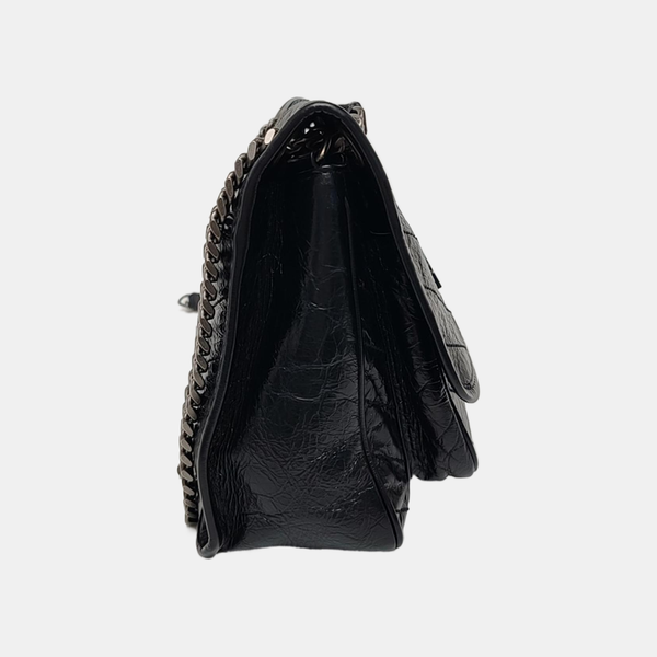 NIKI Medium Chevron Calfskin Black