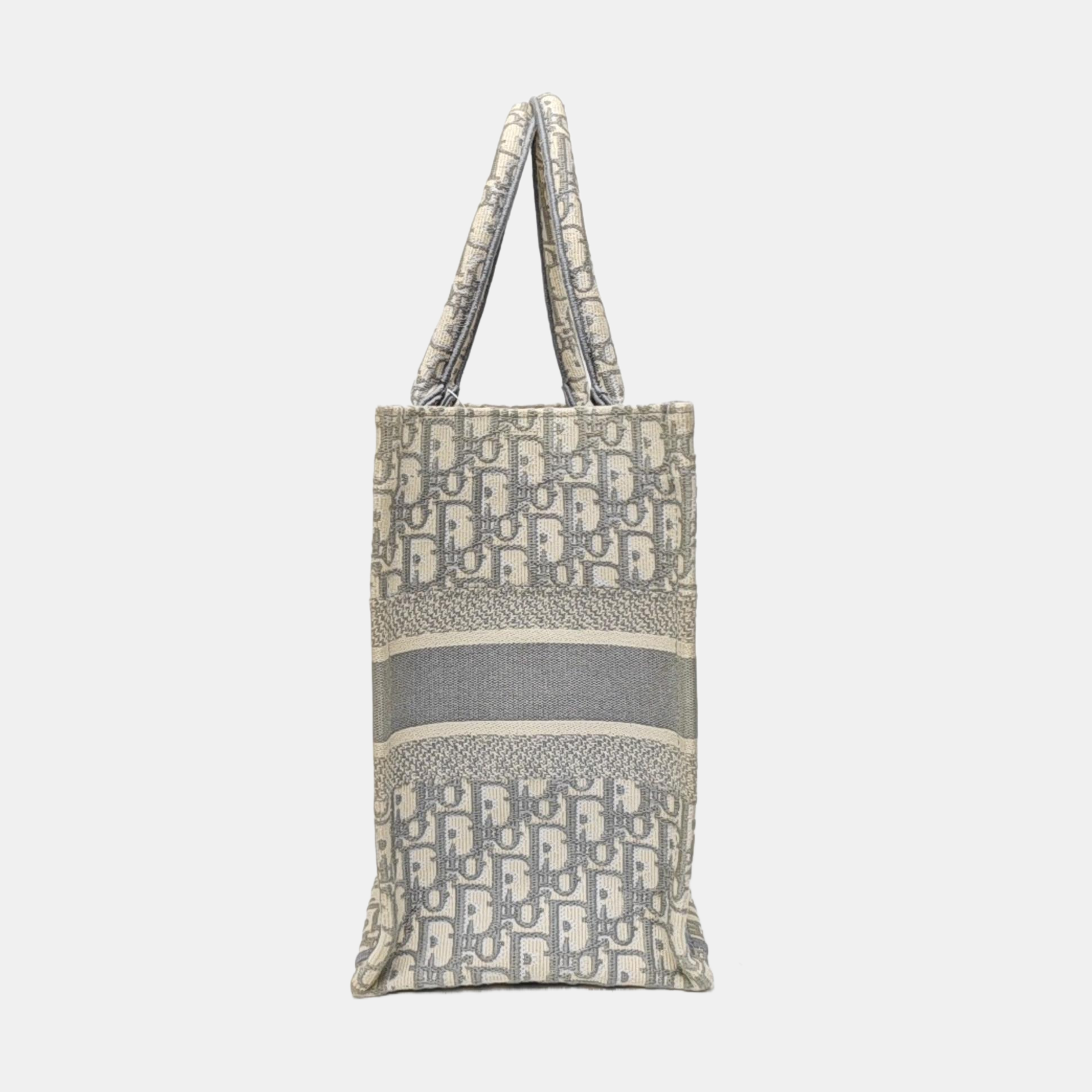 Book Tote Medium Oblique Canvas White