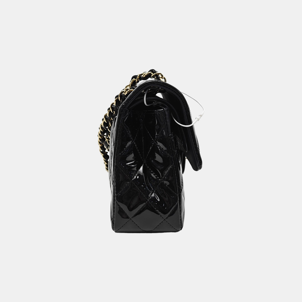 CLASSIC FLAP Quilted Patent Leather Black