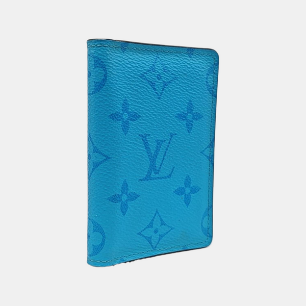 Coated Canvas Card Holder Blue