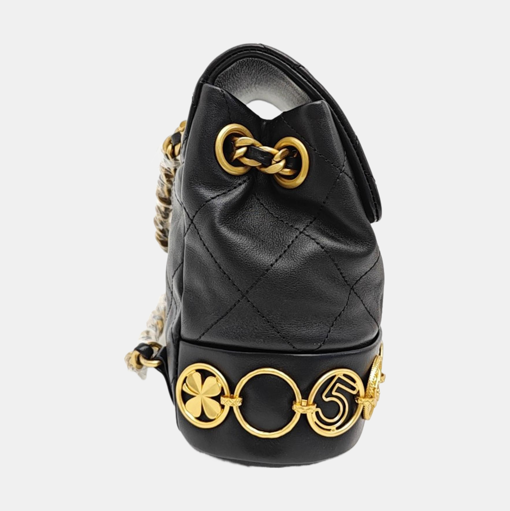 Quilted Calfskin Backpack Black