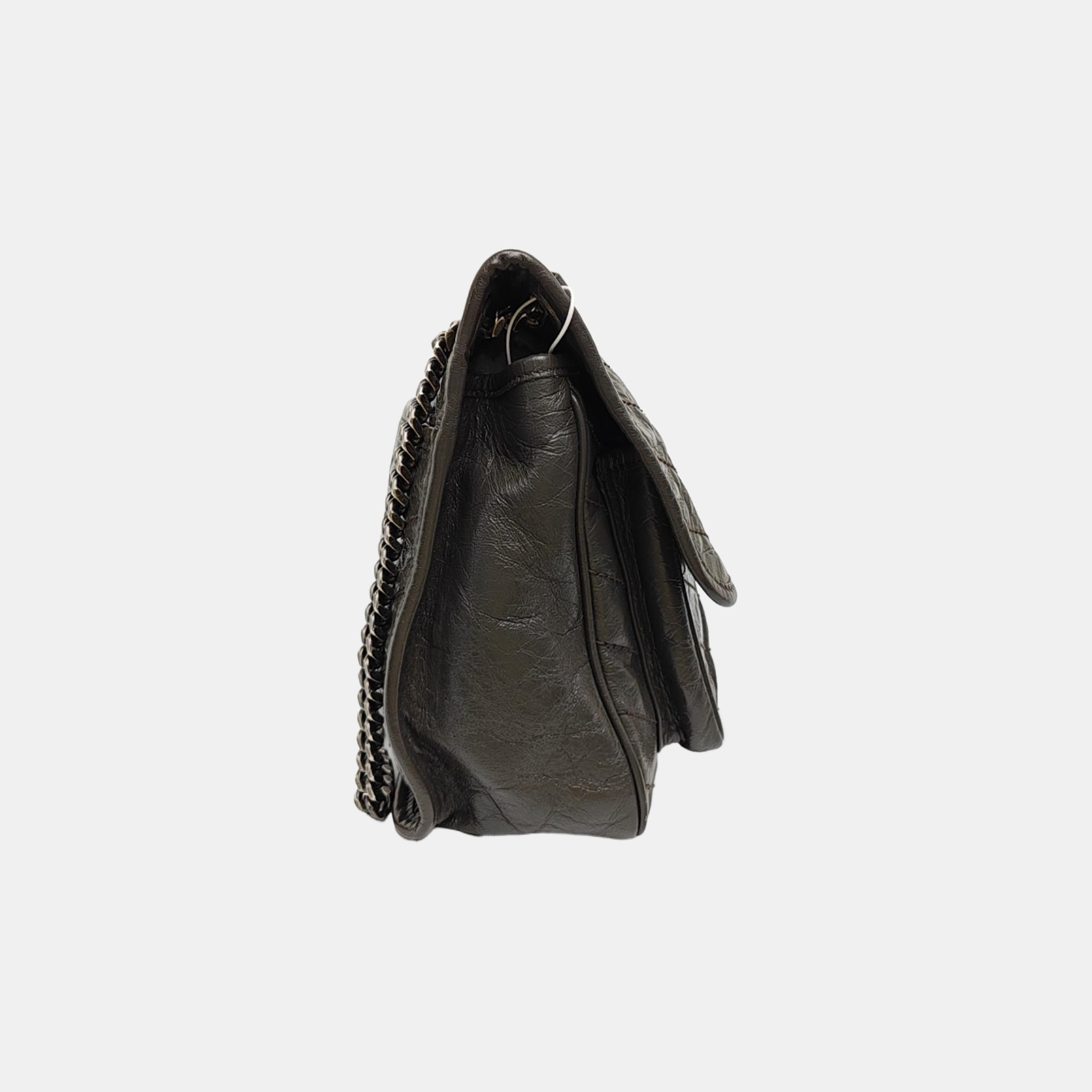 NIKI Medium Chevron Calfskin Green