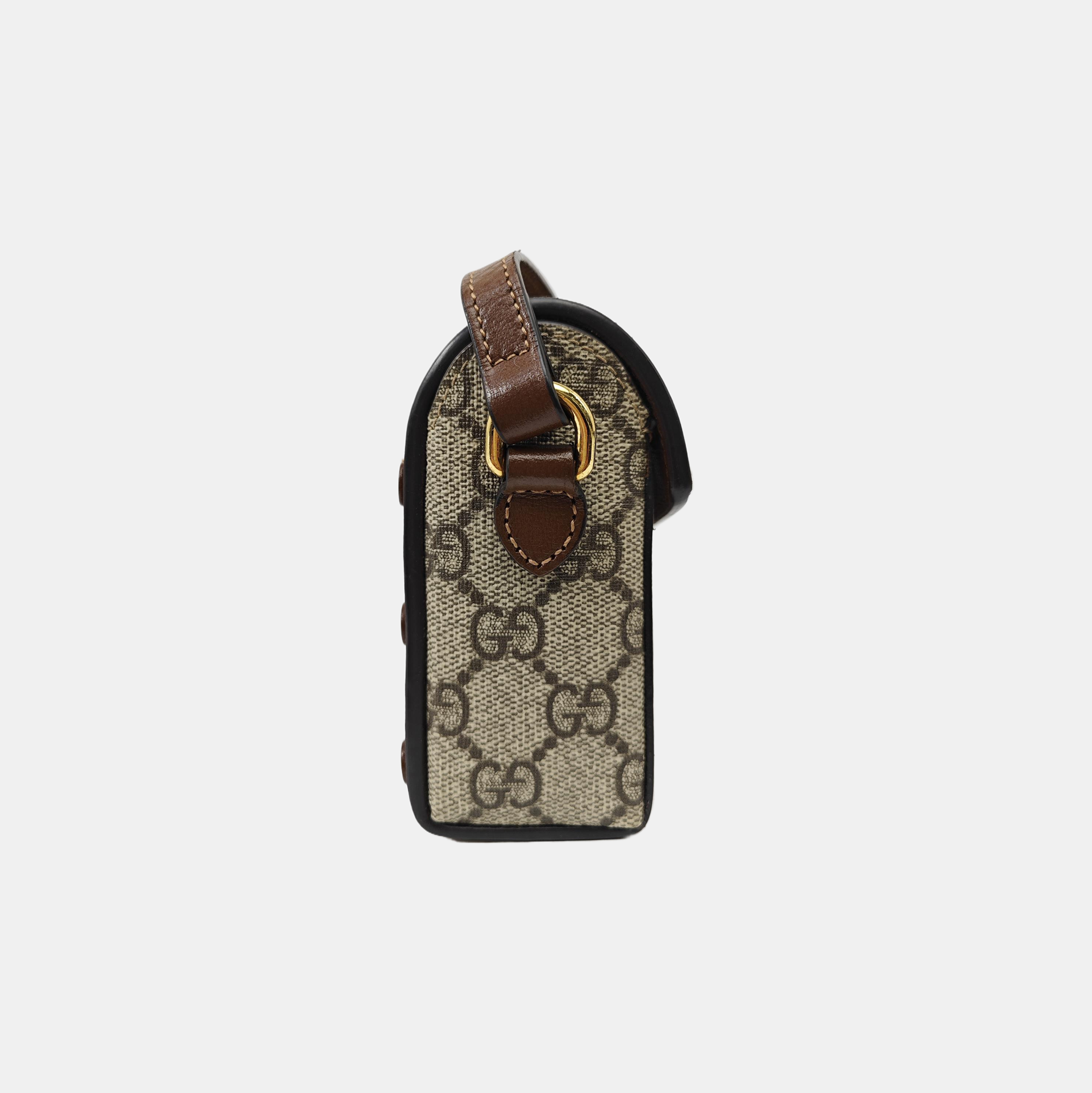 Horsebit 1955 Mini Monogram Coated Canvas Beige