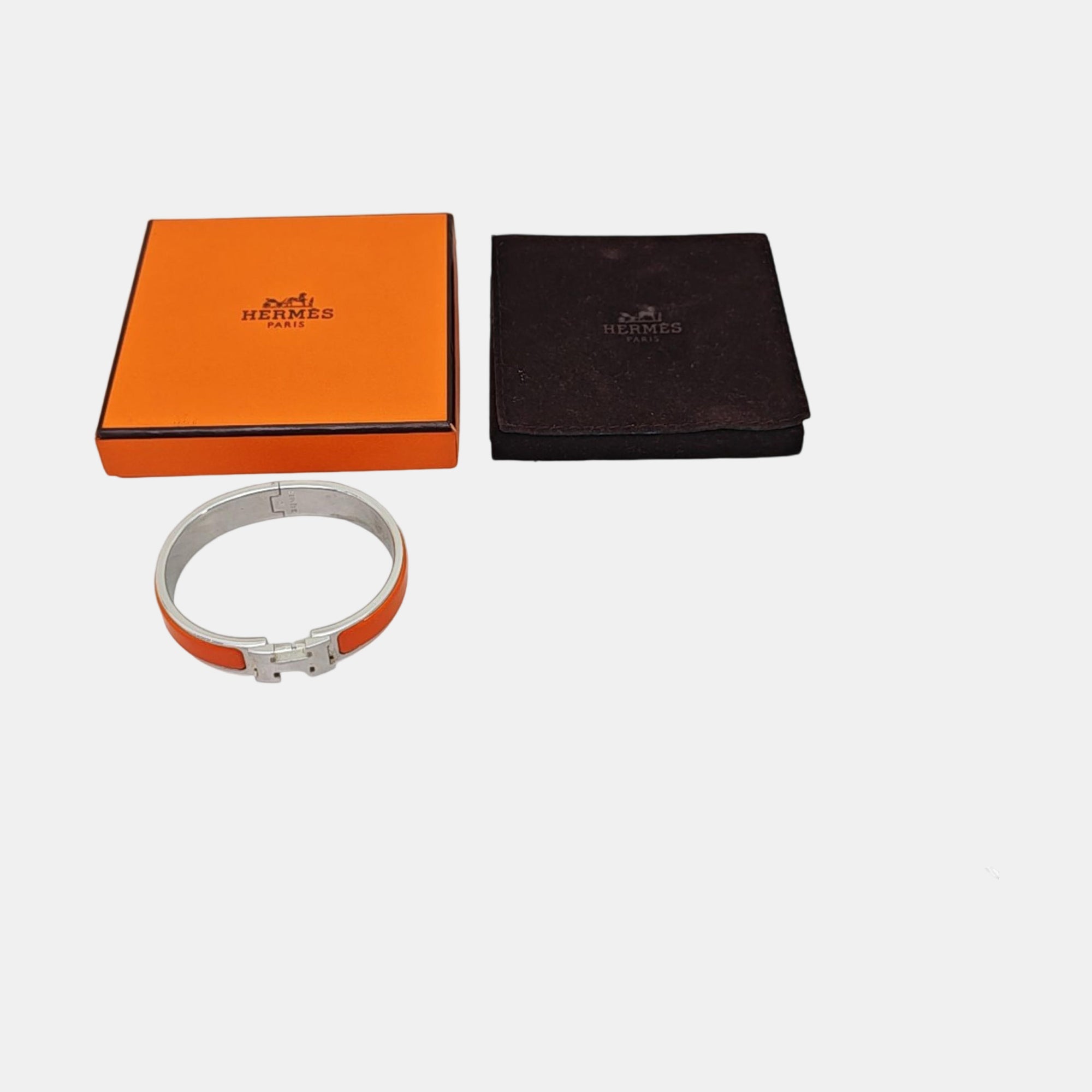 Clic H Metal Orange Bangle